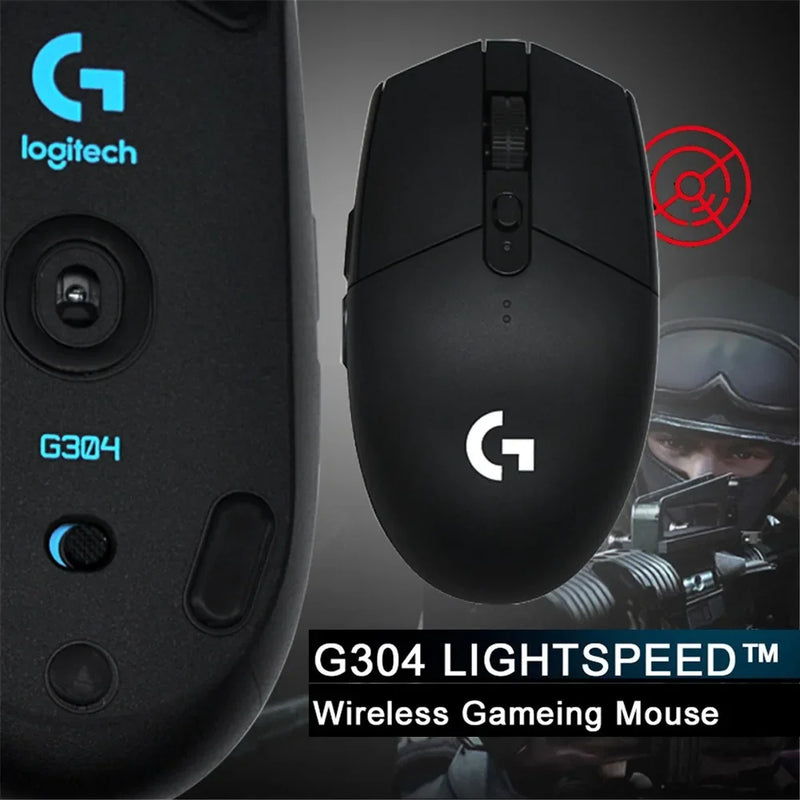 Original Logitech G304 Ligthspeed Wireless Gaming Mouse, Hero 12K Sensor, 12000DPI, 6 Programmable Buttons, Compatible PC MacOS