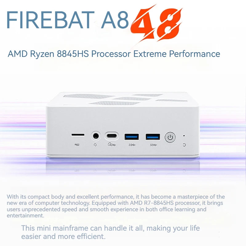 FIREBAT A8  AMD R7-8845HS Radeon 780M Mini Pc Gamer 16GB 1TB DDR5 RJ45 Desktop Gaming Computer BT5.2 WIFI6 Minipc