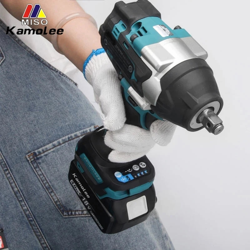 Kamolee 1800 N.M high torque wireless charging impact wrench 1/2inch brushless electric wrench compatible with Makita18V battery