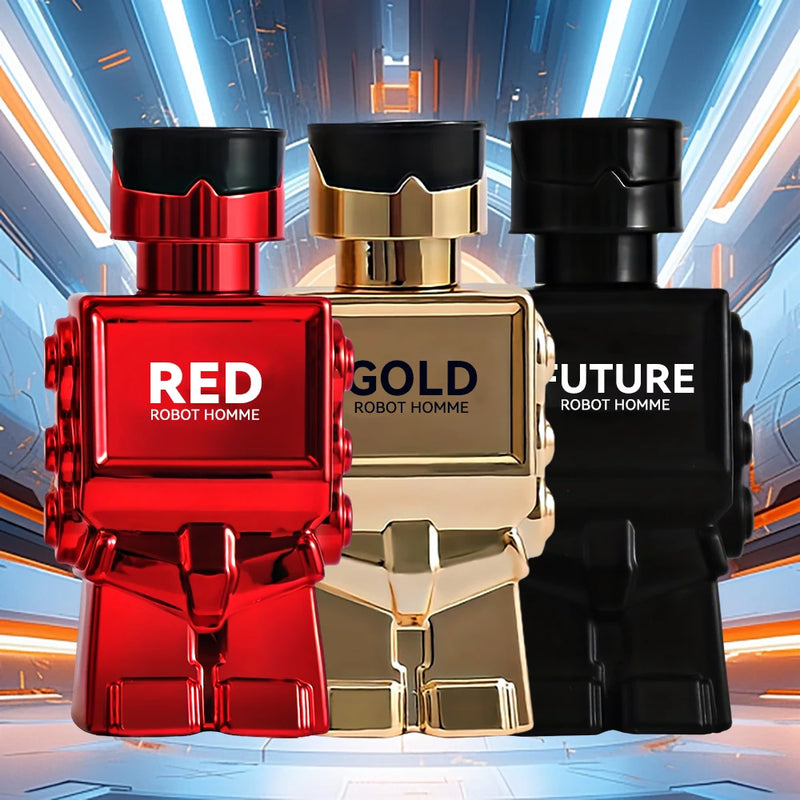 3PCS Gift Set Robot Perfume for Men 3X30ML 1.0FL.OZ Eau de Parfum Spray, Refreshing Long Lasting Fragrance, Perfect Gift For Him